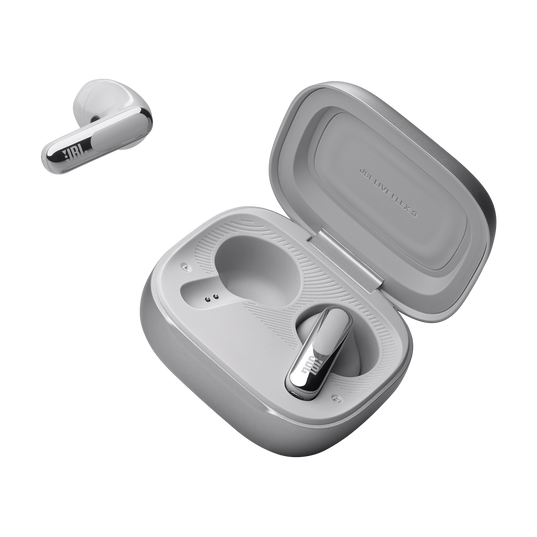 JBL Live Flex 3 - Silver - True wireless noise-cancelling open-stick earbuds - Detailshot 7